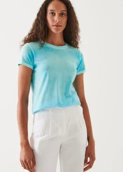 PATRICK ASSARAF Reverse Spray Lightweight Pima Cotton T-Shirt|Women T-Shirts