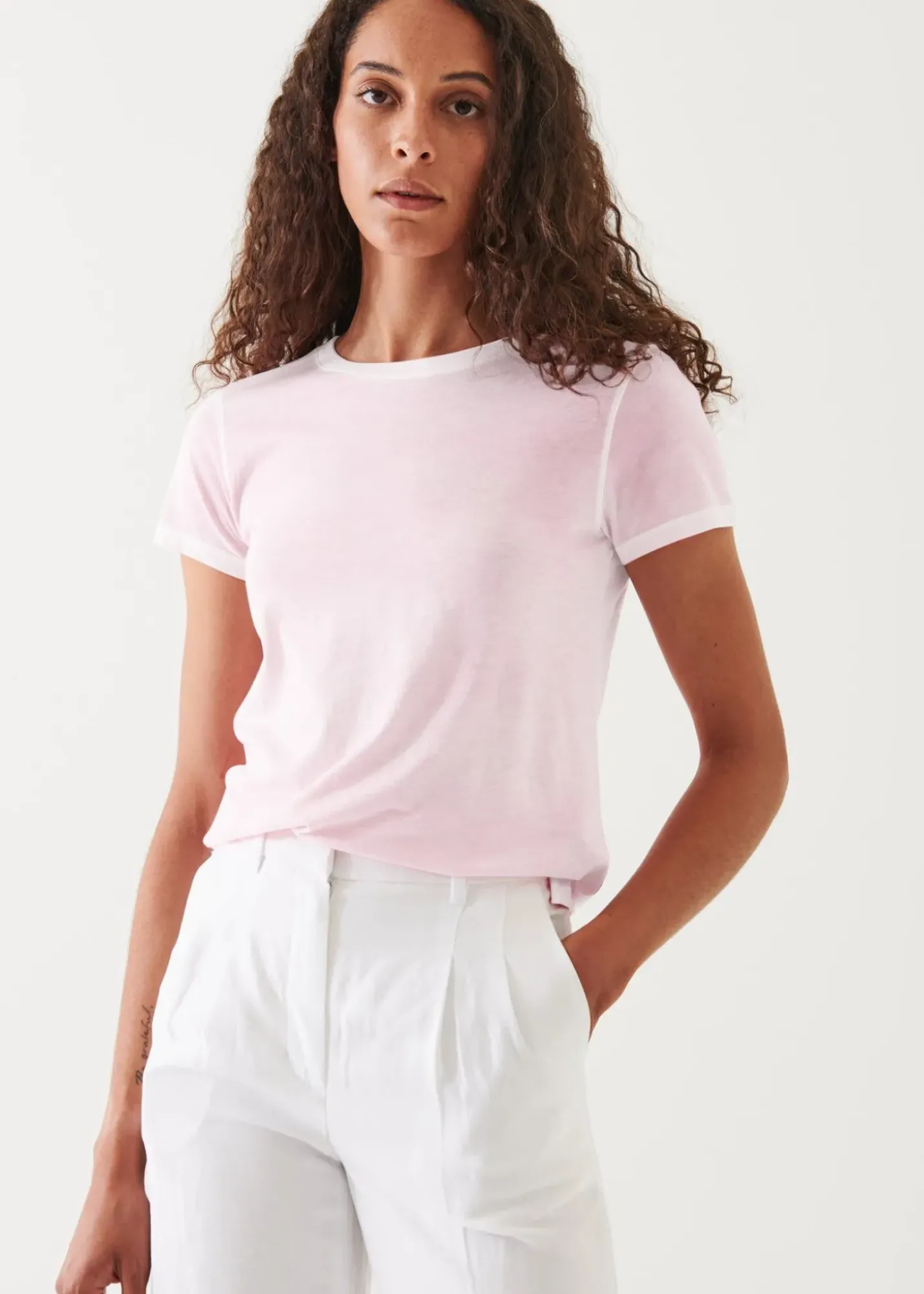 PATRICK ASSARAF Reverse Spray Lightweight Pima Cotton T-Shirt|Women T-Shirts