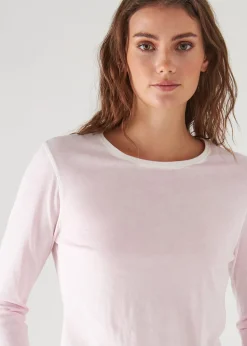PATRICK ASSARAF Reverse Spray Lightweight Pima Cotton Slim Longsleeve T-Shirt|Women T-Shirts