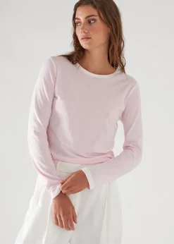 PATRICK ASSARAF Reverse Spray Lightweight Pima Cotton Slim Longsleeve T-Shirt|Women T-Shirts
