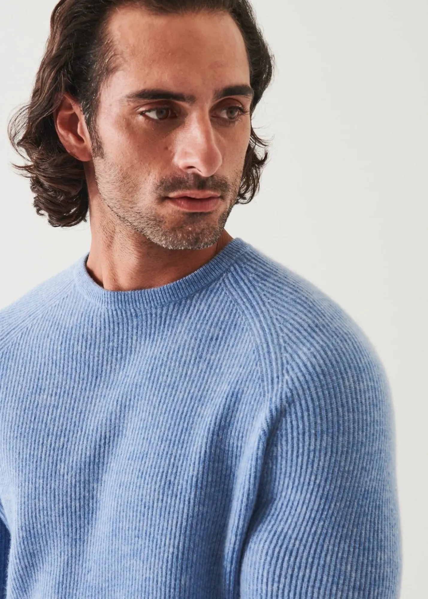 PATRICK ASSARAF Ribbed Cashmere Crewneck|Men Knitwear