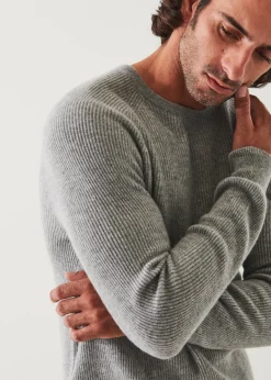 PATRICK ASSARAF Ribbed Cashmere Crewneck|Men Knitwear
