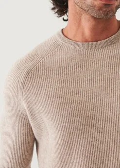 PATRICK ASSARAF Ribbed Cashmere Crewneck|Men Knitwear