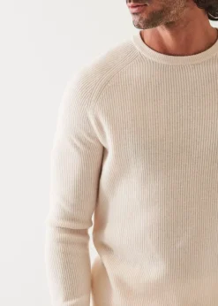 PATRICK ASSARAF Ribbed Cashmere Crewneck|Men Knitwear