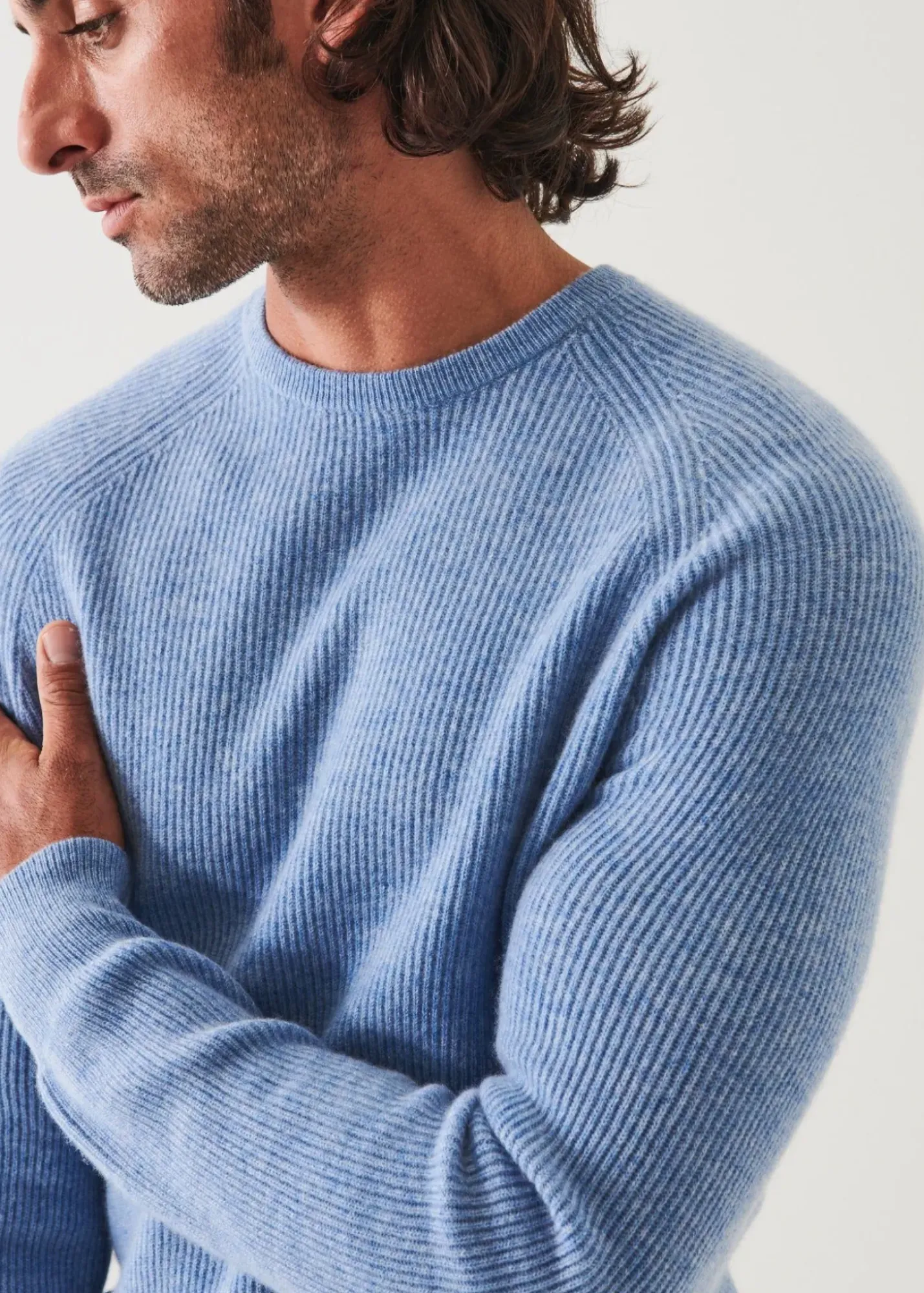 PATRICK ASSARAF Ribbed Cashmere Crewneck|Men Knitwear