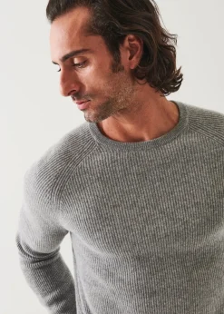 PATRICK ASSARAF Ribbed Cashmere Crewneck|Men Knitwear