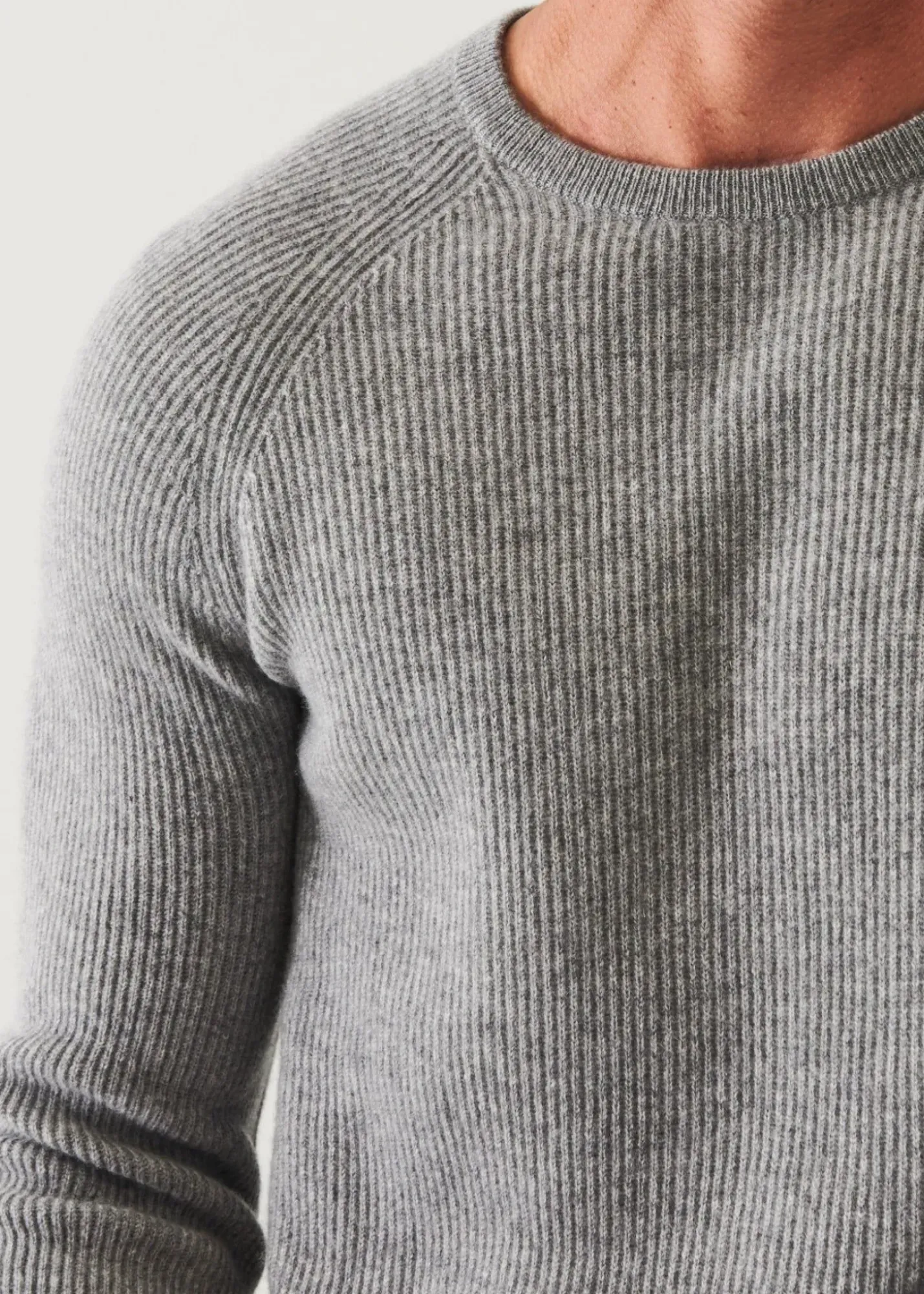 PATRICK ASSARAF Ribbed Cashmere Crewneck|Men Knitwear