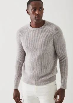 PATRICK ASSARAF Ribbed Cashmere Crewneck|Men Knitwear