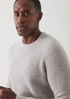 PATRICK ASSARAF Ribbed Cashmere Crewneck|Men Knitwear