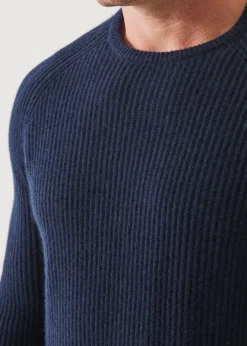 PATRICK ASSARAF Ribbed Cashmere Crewneck|Men Knitwear