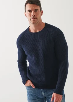 PATRICK ASSARAF Ribbed Cashmere Crewneck|Men Knitwear