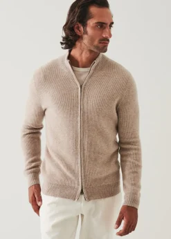 PATRICK ASSARAF Ribbed Cashmere Full Zip|Men Knitwear