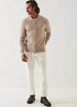 PATRICK ASSARAF Ribbed Cashmere Full Zip|Men Knitwear