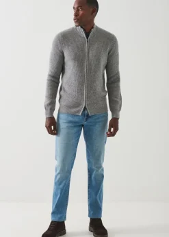 PATRICK ASSARAF Ribbed Cashmere Full Zip|Men Knitwear