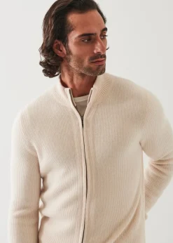 PATRICK ASSARAF Ribbed Cashmere Full Zip|Men Knitwear
