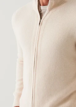 PATRICK ASSARAF Ribbed Cashmere Full Zip|Men Knitwear