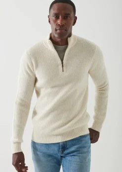PATRICK ASSARAF Ribbed Cashmere Quarter-Zip|Men Knitwear