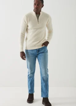 PATRICK ASSARAF Ribbed Cashmere Quarter-Zip|Men Knitwear