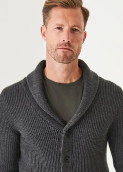 PATRICK ASSARAF Ribbed Shawl Cardigan|Men Knitwear
