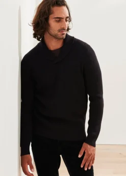 PATRICK ASSARAF Shawl Collar Merino Wool Sweater|Men Knitwear