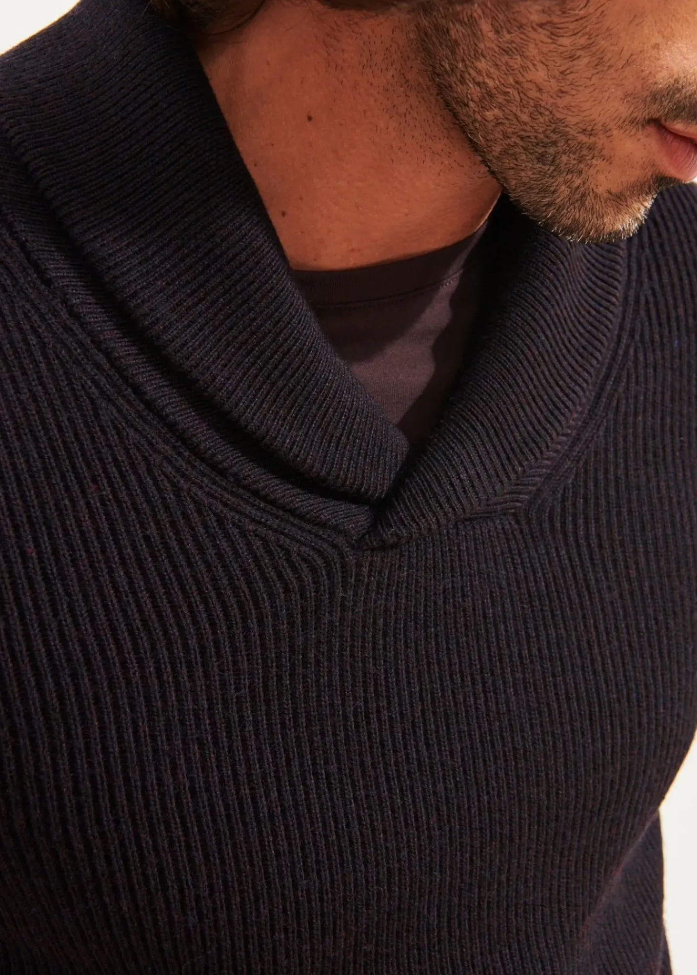 PATRICK ASSARAF Shawl Collar Merino Wool Sweater|Men Knitwear