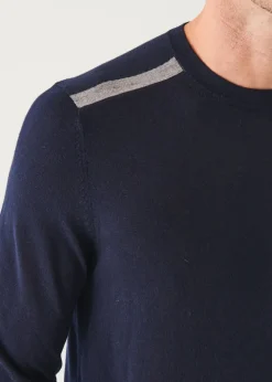 PATRICK ASSARAF Shoulder Tipped Merino Wool Crewneck|Men Knitwear