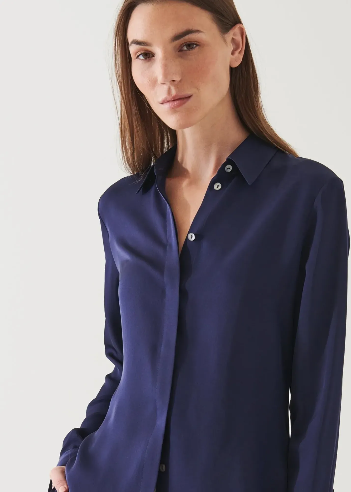 PATRICK ASSARAF Slim Silk Shirt|Women Shirts
