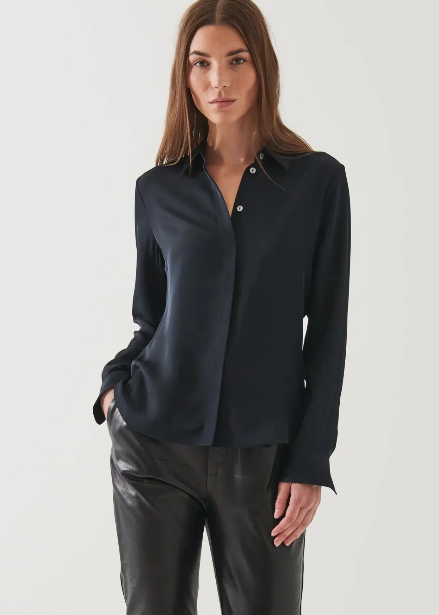 PATRICK ASSARAF Slim Silk Shirt|Women Shirts