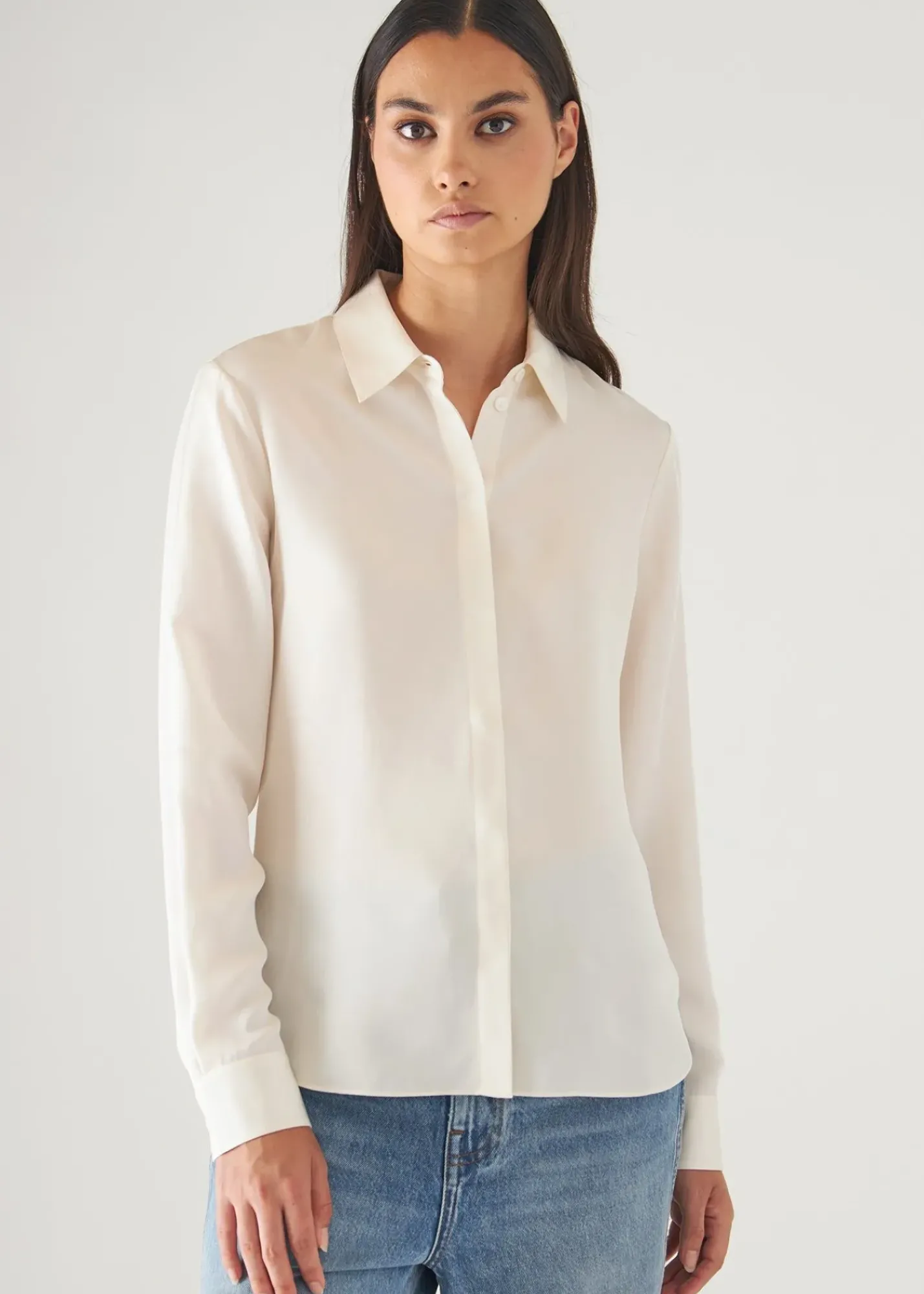 PATRICK ASSARAF Slim Silk Shirt|Women Shirts