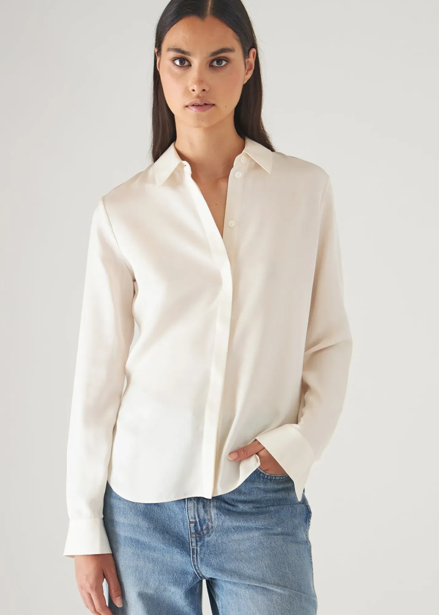 PATRICK ASSARAF Slim Silk Shirt|Women Shirts