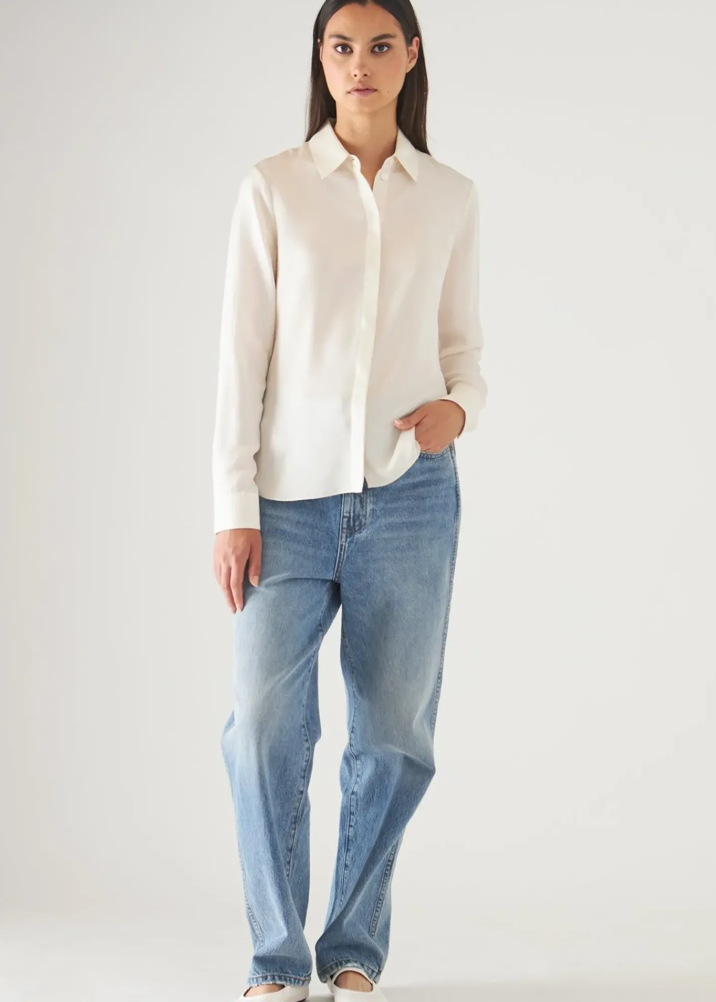 PATRICK ASSARAF Slim Silk Shirt|Women Shirts