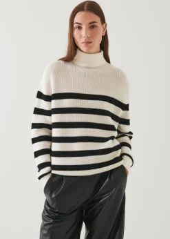 PATRICK ASSARAF Striped Boyfriend Turtleneck|Women Knitwear