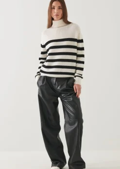 PATRICK ASSARAF Striped Boyfriend Turtleneck|Women Knitwear