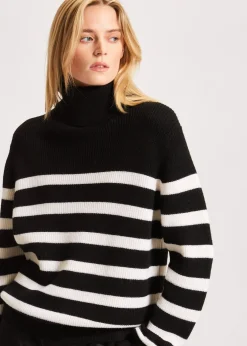 PATRICK ASSARAF Striped Boyfriend Turtleneck|Women Knitwear
