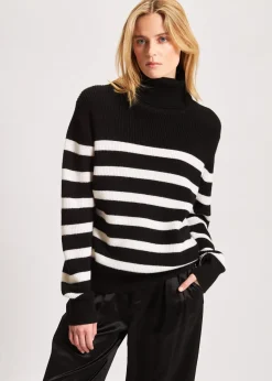 PATRICK ASSARAF Striped Boyfriend Turtleneck|Women Knitwear