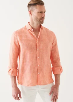 PATRICK ASSARAF Striped Linen Shirt|Men Shirts