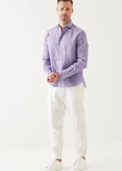PATRICK ASSARAF Striped Linen Shirt|Men Shirts