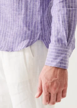 PATRICK ASSARAF Striped Linen Shirt|Men Shirts