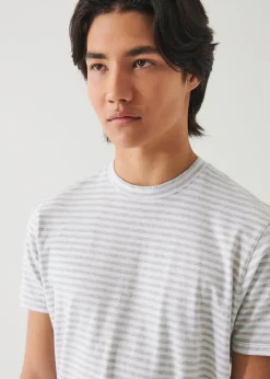PATRICK ASSARAF Striped Pima Cotton Stretch T-Shirt|Men T-Shirts