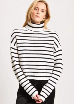 PATRICK ASSARAF Striped Turtleneck|Women Knitwear