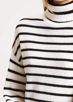 PATRICK ASSARAF Striped Turtleneck|Women Knitwear