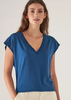 PATRICK ASSARAF Sublime Reactive Pima Cotton Stretch Dolman V-Neck|Women T-Shirts