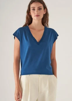 PATRICK ASSARAF Sublime Reactive Pima Cotton Stretch Dolman V-Neck|Women T-Shirts