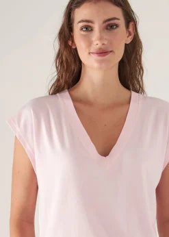 PATRICK ASSARAF Sublime Reactive Pima Cotton Stretch Dolman V-Neck|Women T-Shirts