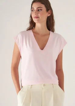 PATRICK ASSARAF Sublime Reactive Pima Cotton Stretch Dolman V-Neck|Women T-Shirts