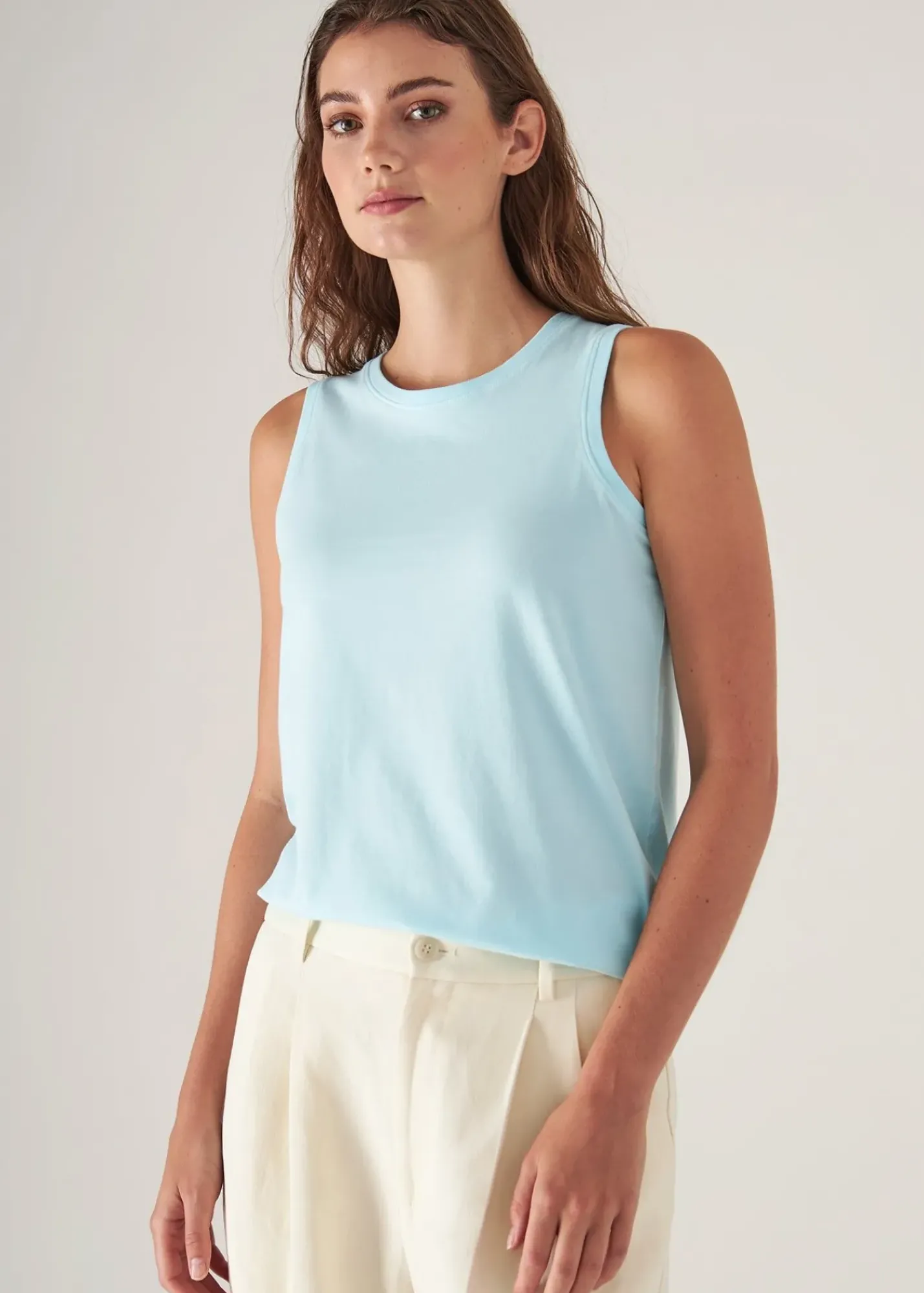 PATRICK ASSARAF Sublime Reactive Pima Cotton Stretch Boyfriend Tank|Women T-Shirts