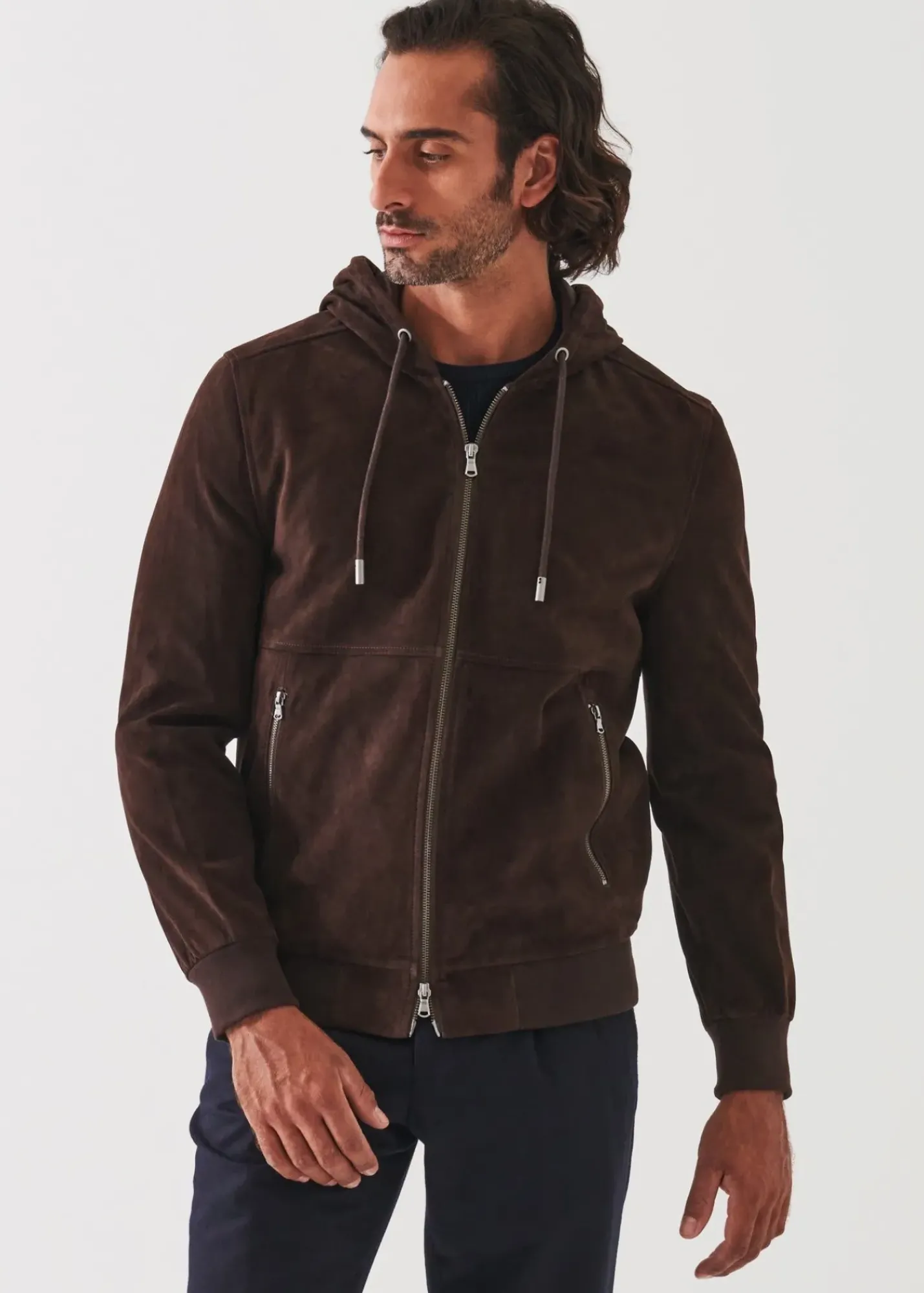 PATRICK ASSARAF Suede Full Zip Jacket|Men Outerwear