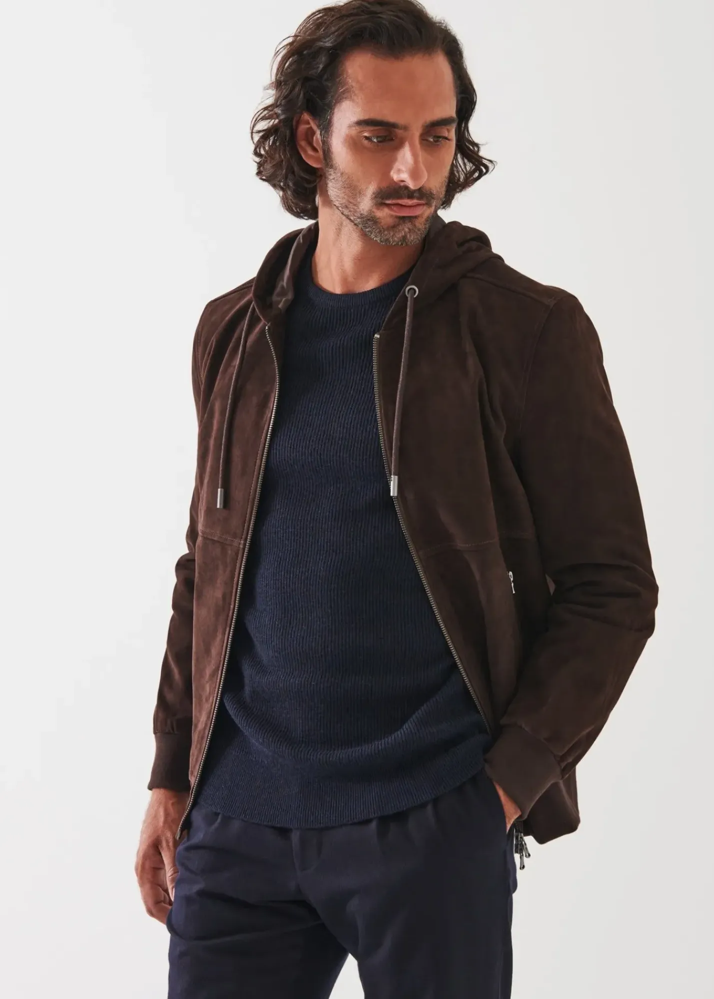 PATRICK ASSARAF Suede Full Zip Jacket|Men Outerwear