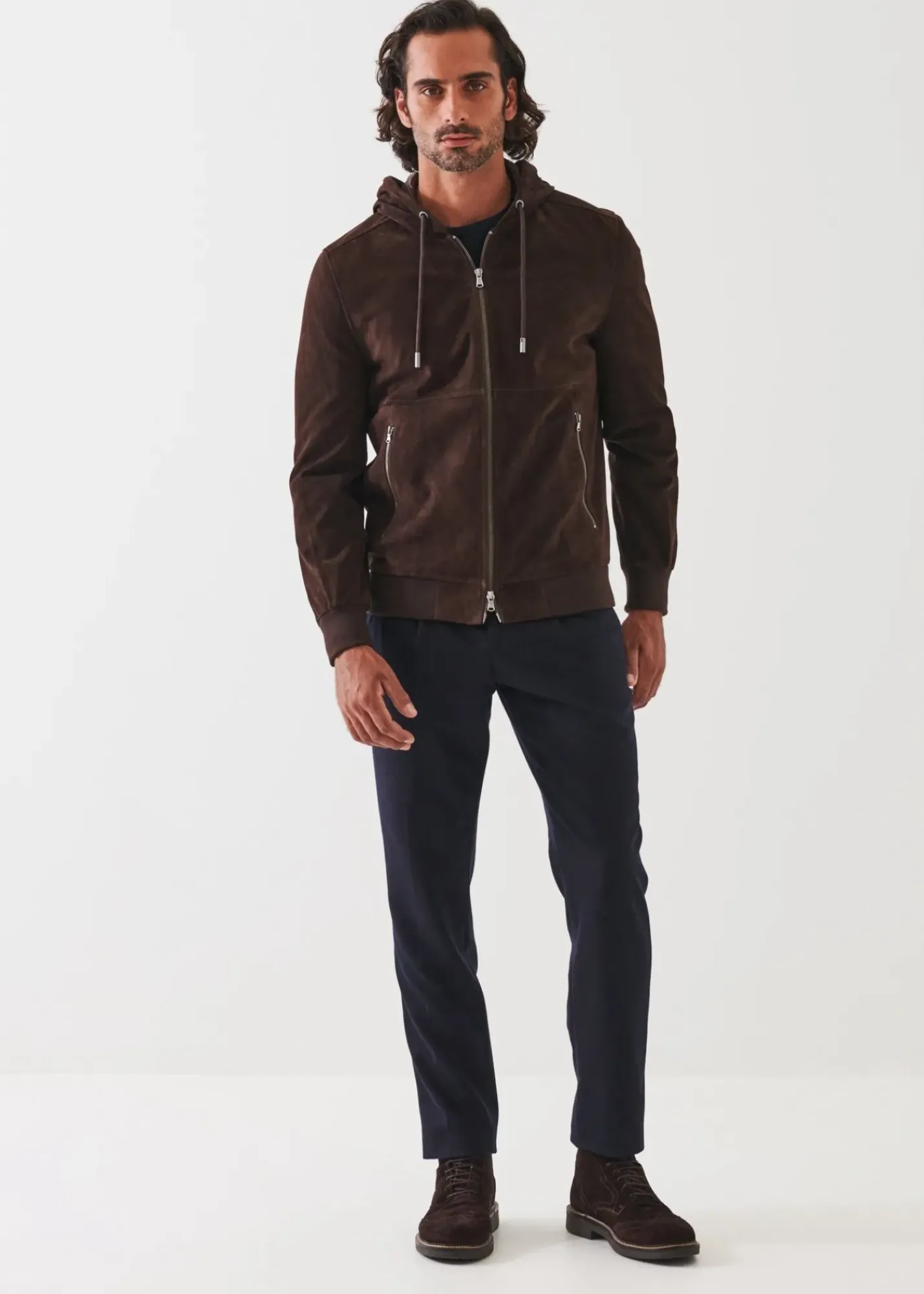 PATRICK ASSARAF Suede Full Zip Jacket|Men Outerwear