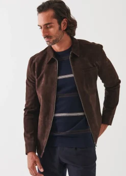 PATRICK ASSARAF Suede Shirt Jacket|Men Outerwear